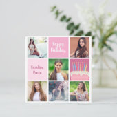 Carte Joyeux Anniversaire Femme Photo Collage personnali (Debout devant)