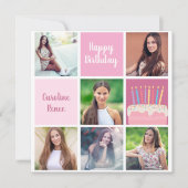 Carte Joyeux Anniversaire Femme Photo Collage personnali (Devant)