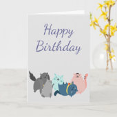 Carte Joyeux anniversaire femmes collectionnent chats Be (Fleur jaune)