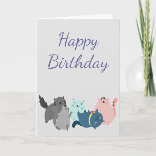 Carte Joyeux anniversaire femmes collectionnent chats Be