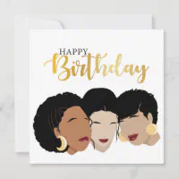 Carte Joyeux anniversaire ! Femmes noires, soeurs amies