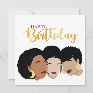 Carte Joyeux anniversaire ! Femmes noires, soeurs amies
