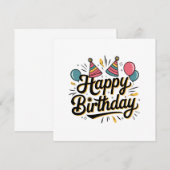 Carte Joyeux Anniversaire Festif (Devant / Derrière)