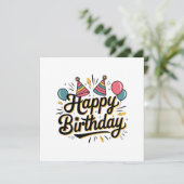 Carte Joyeux Anniversaire Festif (Debout devant)
