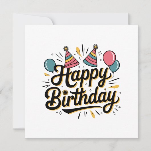 Carte Joyeux Anniversaire Festif (Devant)