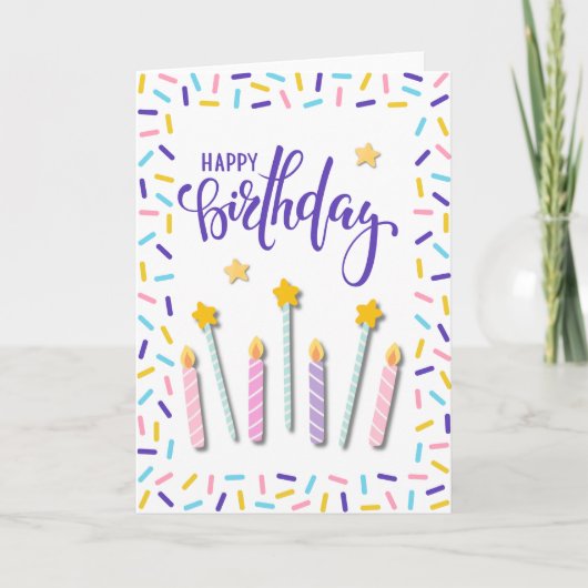 Carte Joyeux Anniversaire Festif (Devant)