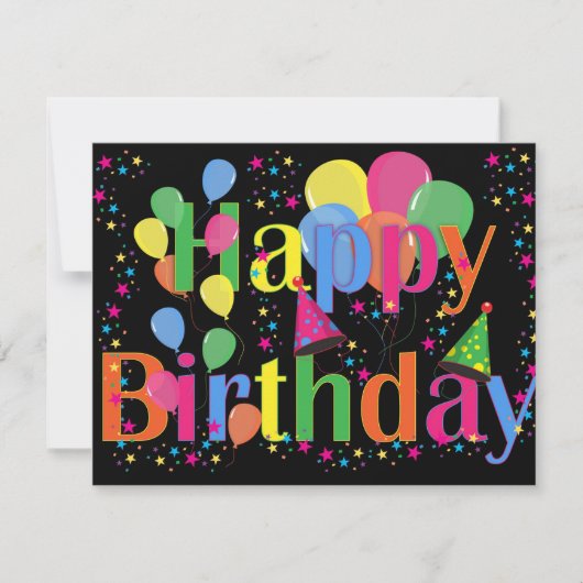 Carte Joyeux anniversaire, fête d'anniversaire (Devant)