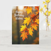 Carte Joyeux Anniversaire Feuilles Fougueuses (Fleur jaune)