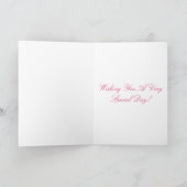 Carte Joyeux Anniversaire Feuilles roses sur Stalks Plan (Intérieur)