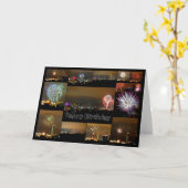 Carte Joyeux anniversaire ! Feux d'artifice de Kansas (Fleur jaune)