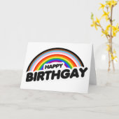 Carte Joyeux anniversaire Fierté de progrès gay (Fleur jaune)