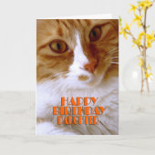Carte Joyeux Anniversaire Fille Chat Douce (Fleur jaune)