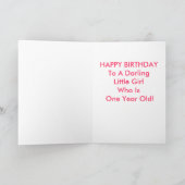Carte Joyeux Anniversaire Fille d'un an (Intérieur)