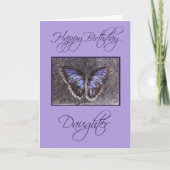 Carte Joyeux anniversaire fille-papillon/violet (Devant)