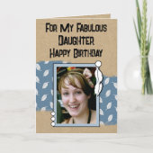 Carte Joyeux anniversaire fille photo bleu fabuleux (Devant)
