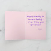 Carte Joyeux Anniversaire Fille Thème Chiot (Intérieur)