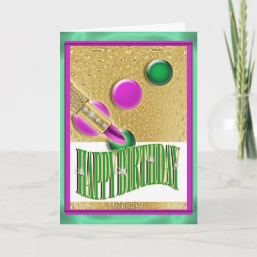 Carte "Joyeux anniversaire" filles femmes (Devant)