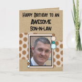 Carte Joyeux anniversaire fils en droit photo brun (Devant)