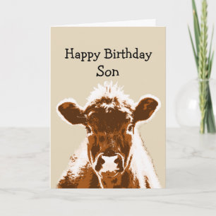 Carte Joyeux Anniversaire Fils Vache Joke Humour