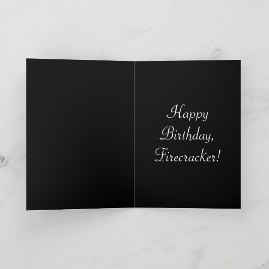 Carte Joyeux anniversaire, Firecracker ! (Intérieur)