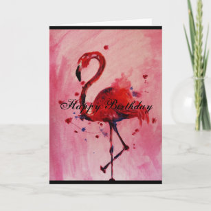Carte Joyeux anniversaire - Flamant rose Grußkarte/carte