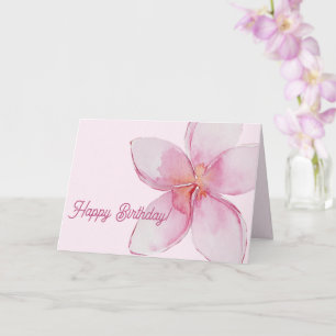 Carte Joyeux anniversaire Fleur d'aquarelle hawaïenne