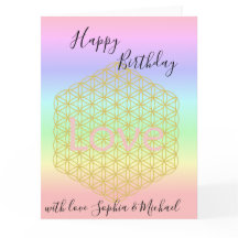 Joyeux Anniversaire fleur de vie Amour Mandala