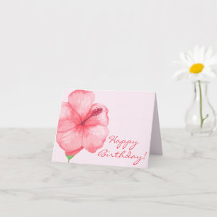 Carte Joyeux anniversaire   Fleur d'Hibiscus tropical