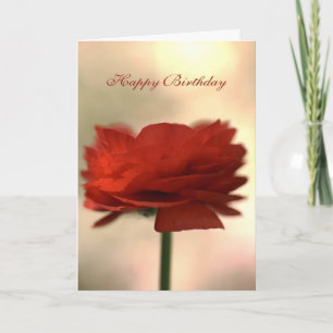 Carte Joyeux anniversaire - Fleur Ranunculus