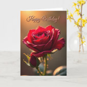 Carte Joyeux Anniversaire Fleur Rouge (Fleur jaune)