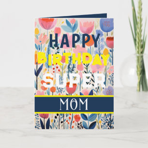 Carte Joyeux Anniversaire Fleurs Bleues