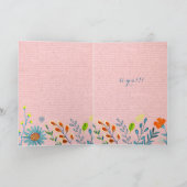 Carte Joyeux Anniversaire Fleurs de Campagne Rose Joyeux (Intérieur)