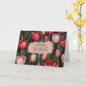 Carte Joyeux Anniversaire Fleurs de Tulipe (Fleur jaune)