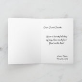 Carte Joyeux Anniversaire, fleurs d'orchidée blanche dan (Intérieur)