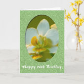 Carte Joyeux Anniversaire, fleurs d'orchidée blanche dan (Fleur jaune)