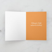 Carte Joyeux Anniversaire Fleurs Orange Personnalisé Sur (Intérieur)