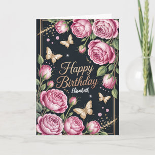 Carte Joyeux Anniversaire Floral