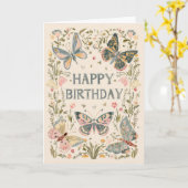 Carte Joyeux Anniversaire Floral (Fleur jaune)