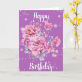 Carte Joyeux anniversaire Floral (Fleur jaune)
