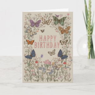 Carte Joyeux Anniversaire Floral