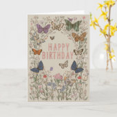 Carte Joyeux Anniversaire Floral (Fleur jaune)
