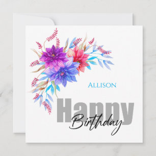Carte Joyeux anniversaire Floral