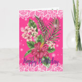 Carte Joyeux anniversaire Floral (Devant)