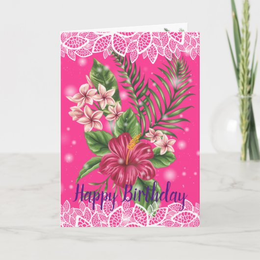 Carte Joyeux anniversaire Floral (Devant)
