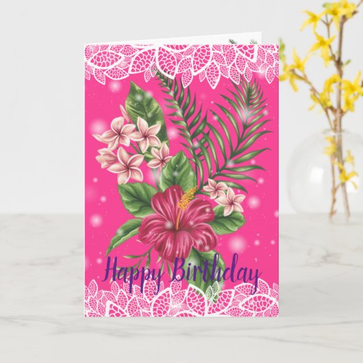 Carte Joyeux anniversaire Floral (Fleur jaune)