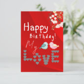 Carte joyeux anniversaire floral (Debout devant)