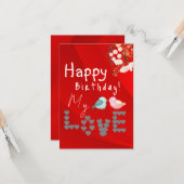 Carte joyeux anniversaire floral (Devant/Arrière en situation)