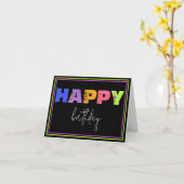 Carte Joyeux Anniversaire Floral Accentuation Lettres Ca (Fleur jaune)