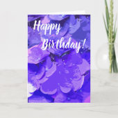 Carte *~* Joyeux anniversaire Floral Hydrangea Flower (Devant)