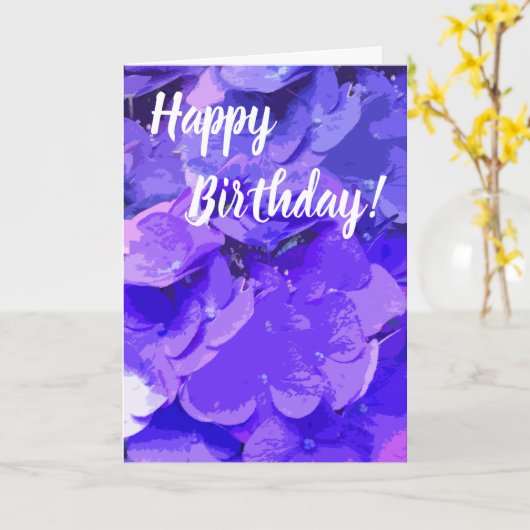 Carte *~* Joyeux anniversaire Floral Hydrangea Flower (Fleur jaune)